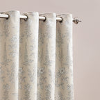 Floral Beige Curtains - Sophia Fully Lined Floral Jacquard Eyelet Curtains Natural Wylder