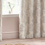Floral Beige Curtains - Sophia Fully Lined Floral Jacquard Eyelet Curtains Natural Wylder