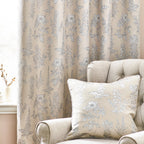 Floral Beige Curtains - Sophia Fully Lined Floral Jacquard Eyelet Curtains Natural Wylder