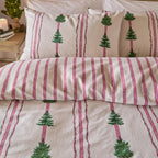 Striped Green Bedding - Spruce Stripes Reversible Brushed Cotton Duvet Cover Set Oat Wylder