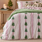 Striped Green Bedding - Spruce Stripes Reversible Brushed Cotton Duvet Cover Set Oat Wylder