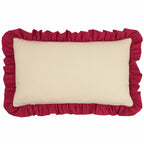 Striped Beige Cushions - Spruce Stripes Christmas Cushion Cover Linen/Dark Red Wylder