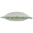 Plain Green Cushions - Solene Ruffle Matte Velvet Feather Filled Cushion Sage Wylder