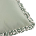 Plain Green Cushions - Solene Ruffle Matte Velvet Feather Filled Cushion Sage Wylder
