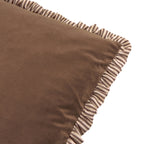 Plain Brown Cushions - Solene Ruffle Matte Velvet Cushion Cover Truffle Wylder