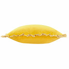 Plain Yellow Cushions - Solene Ruffle Matte Velvet Cushion Cover Yellow Wylder