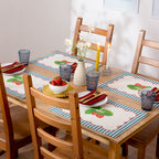 Striped Blue Kitchen - Strawberry Stripes Set of 4 Indoor/Outdoor Placemats Candy Cane Wylder