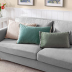 Plain Blue Cushions - Tilly Velvet Cushion Cover Duck Egg/Pumice Wylder