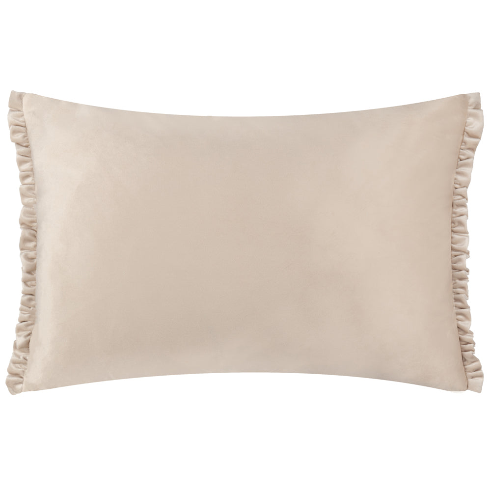 Plain Grey Cushions - Tilly Velvet Cushion Cover Oyster/Lace Wylder