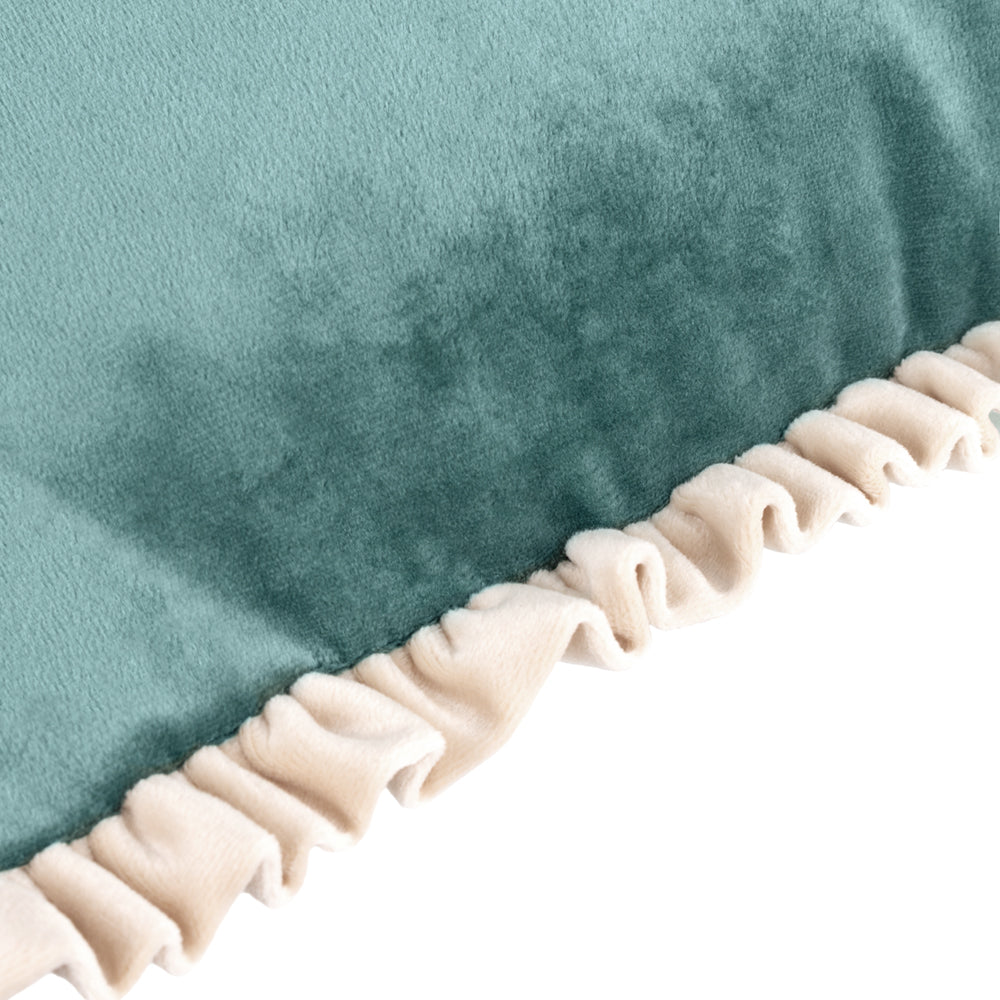 Plain Blue Cushions - Tilly Velvet Cushion Cover Duck Egg/Pumice Wylder
