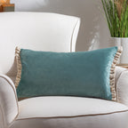 Plain Blue Cushions - Tilly Velvet Cushion Cover Duck Egg/Pumice Wylder