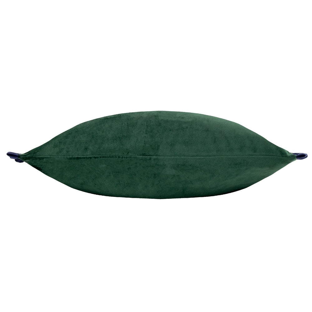 Plain Green Cushions - Tilly Velvet Cushion Cover Pine/Navy Wylder