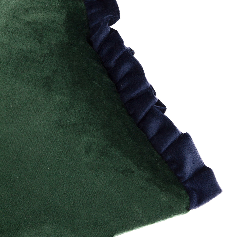 Plain Green Cushions - Tilly Velvet Cushion Cover Pine/Navy Wylder