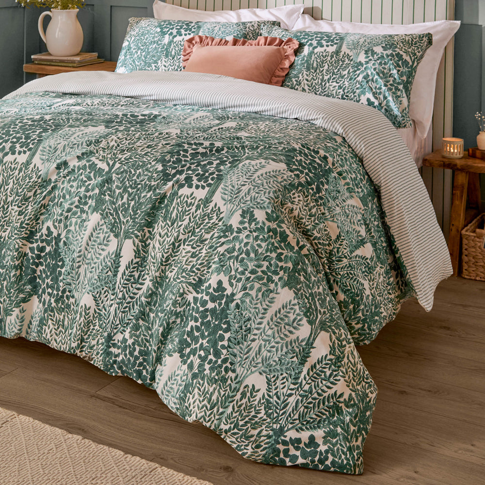 Floral Green Bedding - Topiary Reversible Duvet Cover Set Green Wylder