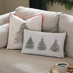 Woodland Beige Cushions - Twinkling Tree Embroidered Cushion Cover Natural Wylder