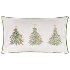 Woodland Green Cushions - Twinkling Tree Trio Embroidered Cushion Cover Green Wylder