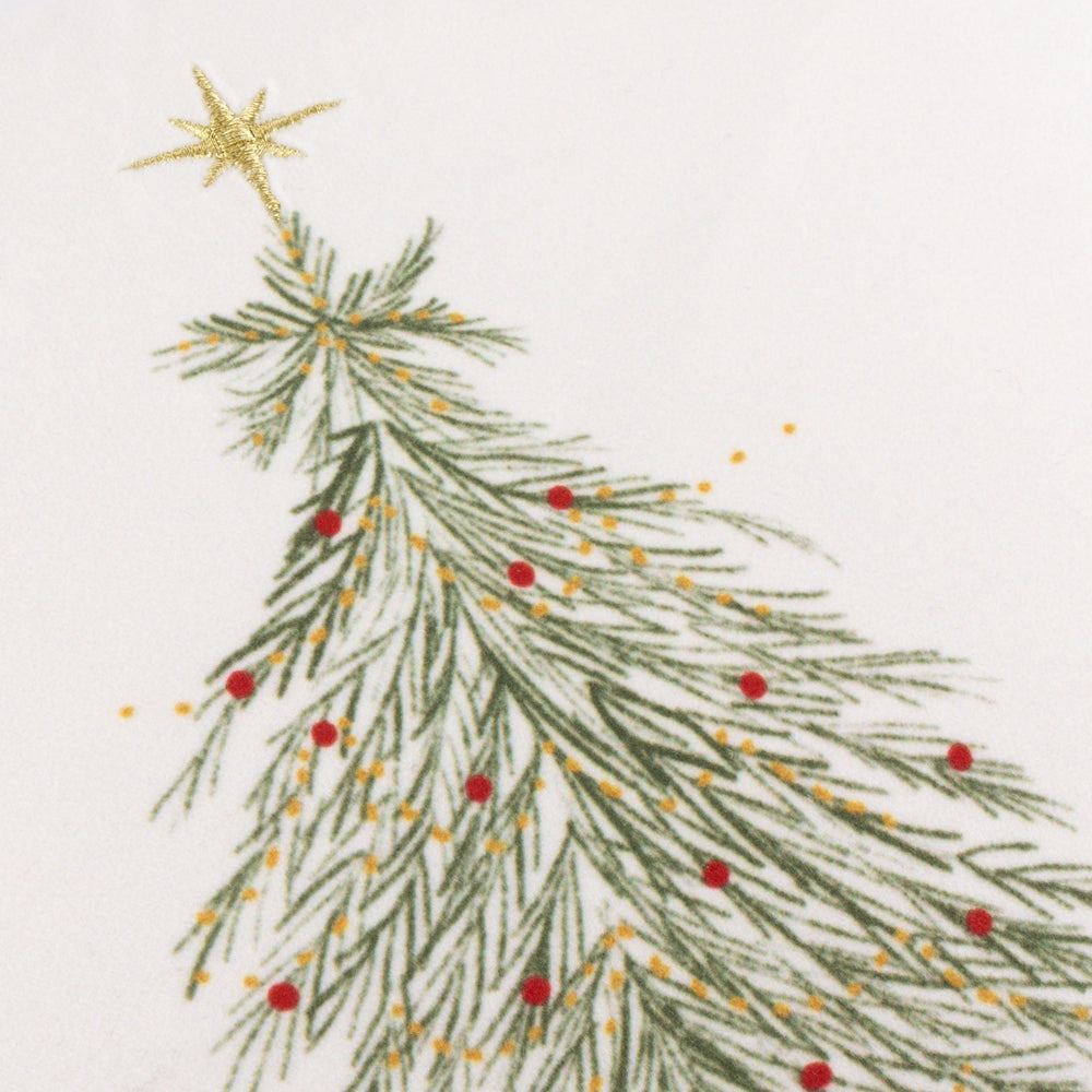 Woodland Green Cushions - Twinkling Tree Trio Embroidered Cushion Cover Green Wylder