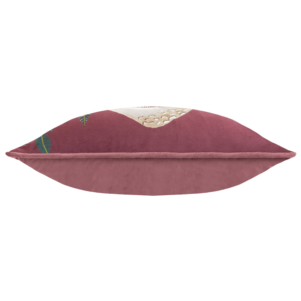 Floral Red Cushions - Wild Garden Mushrooms Cushion Cover Wine Wylder