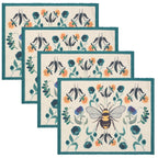 Animal Blue Kitchen - Wild Garden Set of 4 Indoor/Outdoor Placemats Multicolour Wylder