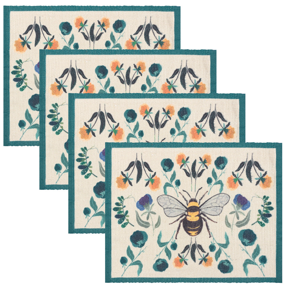 Animal Blue Kitchen - Wild Garden Set of 4 Indoor/Outdoor Placemats Multicolour Wylder