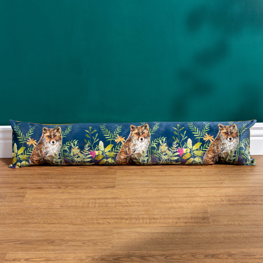 Animal Blue Cushions - Willow Fox Draught Excluder Navy/Mustard Wylder