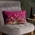 Floral Pink Cushions - Willow Wildflower Meadow Cushion Cover Fuchsia Wylder