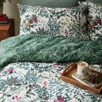 Woodland Green Bedding - Winter Foliage Reversible Brushed Cotton Duvet Cover Set Pine Green Wylder