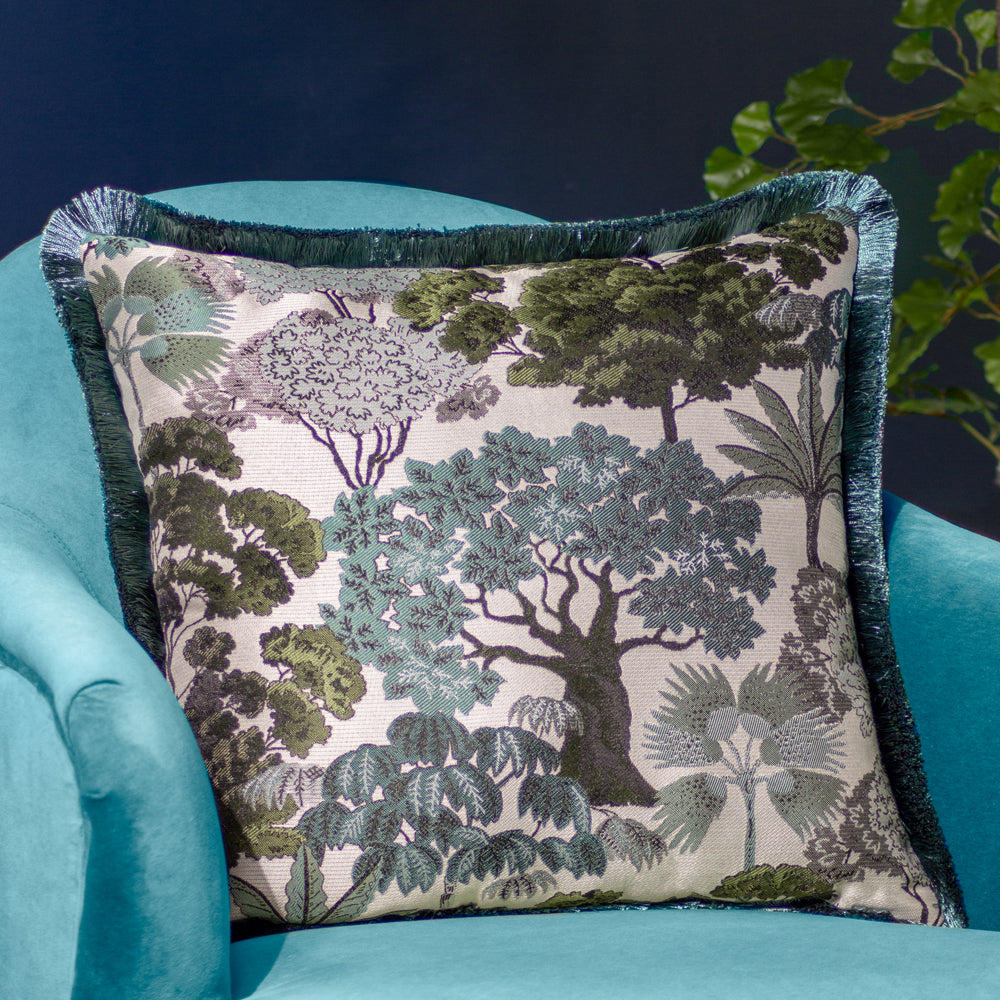 Floral Green Cushions - Woodlands  Cushion Cover Green Wylder
