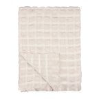 Check Beige Throws - Walton Waffle Fringed Throw Linen Wylder