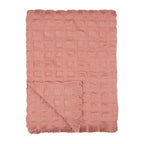 Check Pink Throws - Walton Waffle Fringed Throw Rose Wylder