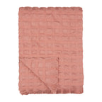 Check Pink Throws - Walton Waffle Fringed Throw Rose Wylder