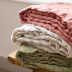 Check Pink Throws - Walton Waffle Fringed Throw Rose Wylder
