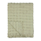 Check Green Throws - Walton Waffle Fringed Throw Sage Wylder