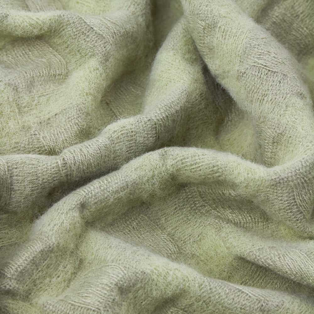 Check Green Throws - Walton Waffle Fringed Throw Sage Wylder
