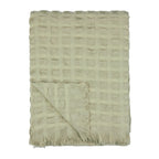 Check Green Throws - Walton Waffle Fringed Throw Sage Wylder